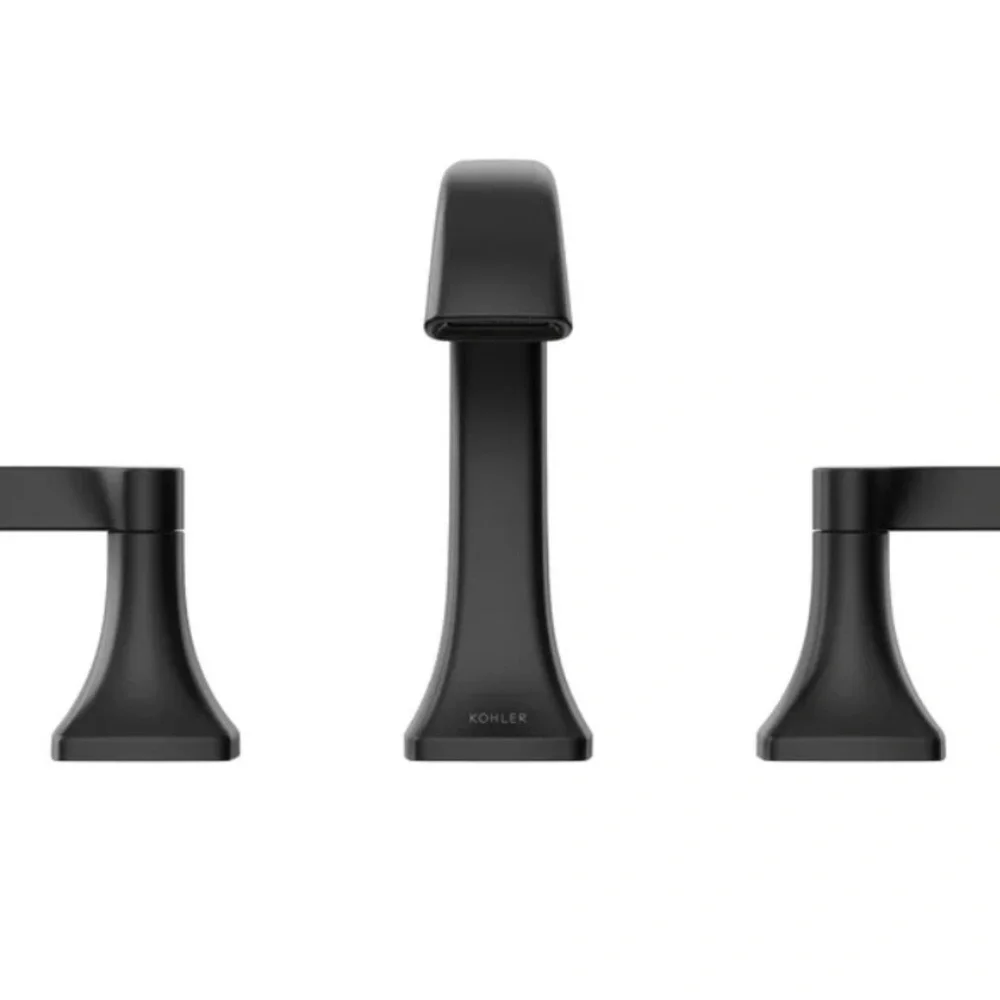 Kohler Riverly Matte Black Bathroom Faucet Widespread 2 - Handle New